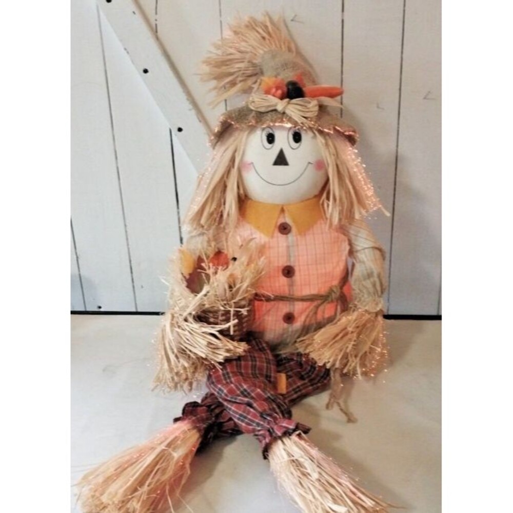 Vintage 1999 Avon Frankie Fiber Optic Scarecrow Thanksgiving Light Up Working